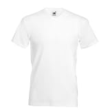 Valueweight V-Neck T-Shirt von Fruit of the Loom Weiss L
