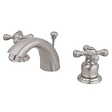 Kingston Brass KB958AX Mini-Widespread Lavatory Faucet and Retail Pop-Up, Satin Nickel by Kingston B
