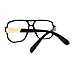 Geeky Oversized Gazelle Eye Glasses Sunglasses - Black Gold