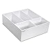 TrippNT 50166 White PVC Plastic 6" Extra Deep Drawer Organizer, 5 Compartments, 17.5" Width x 6" Height x 19.5" Depth