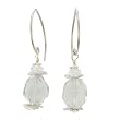 Light Green Faceted Amethyst Gemstone Dangle Earrings with Sterling Silver Discs on a Contemporary Sterling Earwire, #7481
