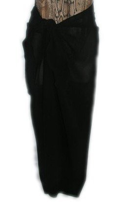 Ladies Long Black Swimsuit Sarong Pareo Cover up OS