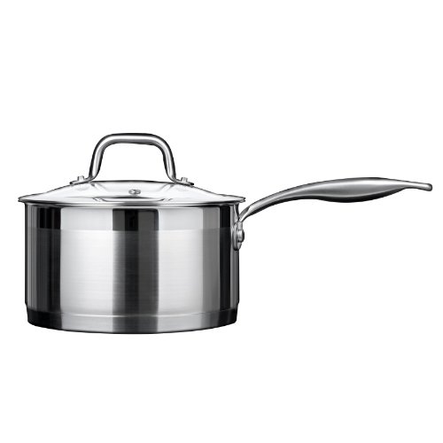 Stainless steel saucepans for induction hobs vacuum