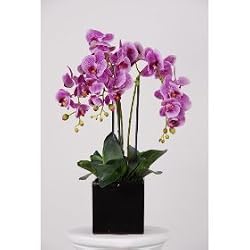 Artificial Triple-stem Phalaenopsis Orchid Arrangement Lavender