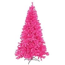 6' x 44" Hot Pink Christmas Tree w/ 350 Pink Mini Lights 913T