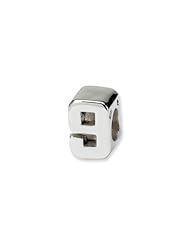 Block Style, Number 9 Charm in Sterling Silver For 3mm Charm Bracelets