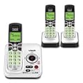 Vtech DECT 6.0 Silver/Black Expandable 3-Handset Cordless Phone System with Digital Answering Device and Caller ID (CS6229-3)