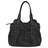OiOi Black Studded Leatherette Deginer Diaper Bag