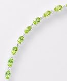 Sterling Silver Peridot & Diamond Bracelet