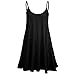 FashionMark Womens Plain Strappy Viscose Jersey Flared Swing Cami Dress