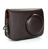 COSMOS Brown Leather Case Cover Bag For Nikon CoolPix P300 Camera + Cosmos  ....