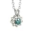 14K Blue & White Diamond Halo Pendant