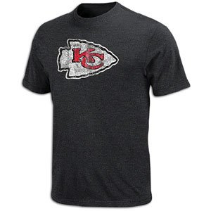 NFL Men's Kansas City Chiefs Vintage Logo III Short Sleeve Basic Tee (Charcoal Heather, Medium)