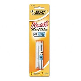 BIC LE557P1 - Lead/Eraser Refills for Atlantis/Clic Master/Velocity, 0.5mm, HB, BK, 12/Pack-BICLE557P1
