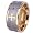 9MM Polished Stainless Steel Gold Plated Ring with 10 Gold Crosses around band