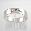 LOVE Sterling Silver Affirmation Band Ring with Brass Heart, Sizes 6,7,8, #8897