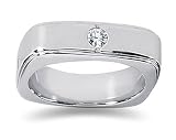 0.15 CTW Men's Diamond Ring in 14K White Gold