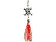 SKULL WITH RED BEADS CELL PHONE CHARM - RETAIL PACKAGING