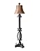 69 Oil Rubbed Bronze European Inspired Iron Work Reddish Brown Suede Floor Lamp