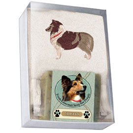 Single Gift Box with Sheltie Soap and Towel