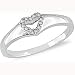 Diamond Accent Open Heart Ring in 10k White Gold