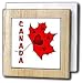 Canada - Maple Leaf - Hearts - 6 Inch Tile Napkin Holder