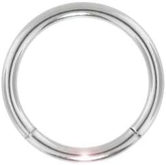 Segment Ring Cartilage Earring - Solid 14K White Gold - 16 Gauge 5/16" Length