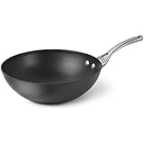 Calphalon Contemporary Hard-Anodized Aluminum Nonstick Cookware, Flat-Bottom Wok, 10-inch, Black