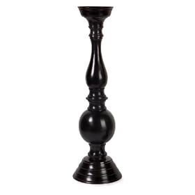 32 Shapely Black Pillar Floor Candle Holder by CC Home Furnishings