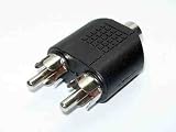 3.5mm female to 2 male rca phono av video y splitter outlets/inlets (one adapter only)- Robin accessories