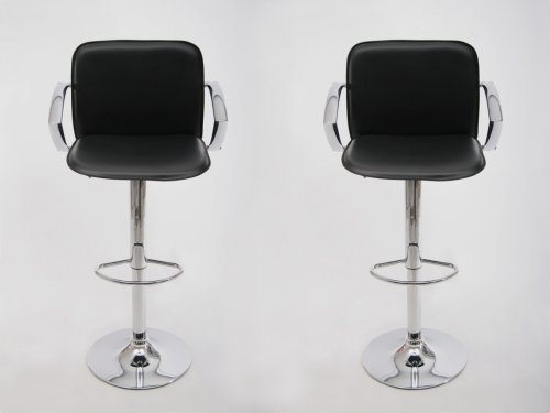 2x Design Barhocker schwarz höhenverstellbar