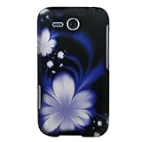 Snap on Hard Plastic RUBBERIZED BLACK With PURPLE FLOWERS Design Cover Slee ....