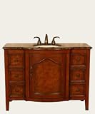 Antique Bathroom Vanity Victorian Bath Single Sink Antique Vanity LUX-H-726 : W 48 x D 22 x H 36