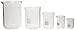 PYREX Griffin Borosilicate Glass Beaker - Low Form Graduated Measuring Beaker with Spout– Premium Scientific Glassware for Laboratories, Classrooms or Home Use- PYREX Chemistry Glassware, 5 Piece Set