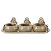 IMAX Wynny Snowman Condiment Set Ceramic Dipping Trays Sweet Holders Iron Handles Winter Season