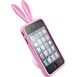 Bunny Skin Case With Furry Tail for Apple iPhone 4 & 4S, Pink