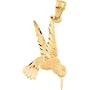 14K Yellow Gold Hummingbird Pendant