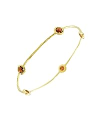 CleverEves 14Kt Gold Y Slip-On With Garnet Bangle