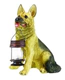 German Shepherd Dog With Lantern Solar Light
