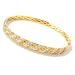 14K Gold Yellow Sapphire & Diamond Bangle Bracelet