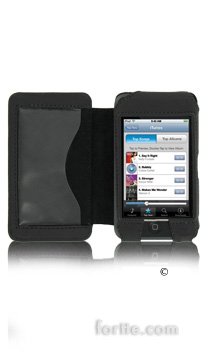 Leather Case for Apple iPod Touch Black With Fixed Clip