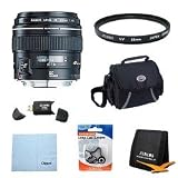 Canon EF 85mm f/1.8 USM Medium Telephoto Lens for Canon SLR Cameras w/ 58mm Multicoated UV Protective Filter, Deluxe Bag, Lens Cap Keeper, Microfiber Cleaning Cloth, Tri-fold Memory Card Wallet, USB 2.0 Card Reader