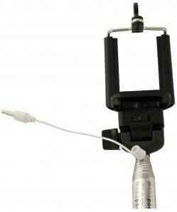 Cable Monopad Rotating Selfie Stick with Cell Phone Push Button (Purple)