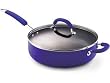 Rachael Ray Porcelain Enamel Nonstick 6-Quart Deep Saute Pan, Blue