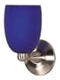 Nuvo 60/691 Halogen Wall Fixture with Cobalt Brandy Shade, Brushed nickel