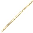 14K Yellow Gold Triple Link Charm Bracelet - 8 inches