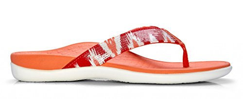 Vionic with Orthaheel Technology Womens Tide Sequins Toepost Orthotic Sandal Coral Size 8