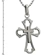 Cut Out Stainless Steel Cross Pendant on 22 Inch Bead Chain