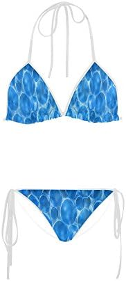 Woman Beachwear Uique Design For Blue Water Splash Two-piece Swimsuit Swimwear Sexy Bikini