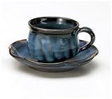 光彩庵 藍流 碗皿 【カップ&ソーサー 萩焼】 　/ お楽しみグッズ(キッチン用品)付きセット